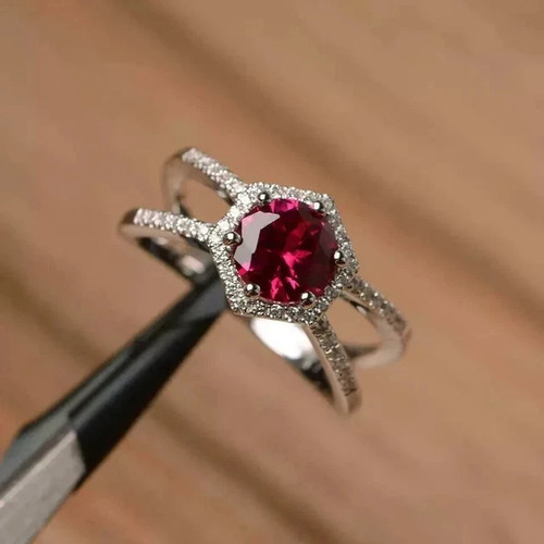 2ct round lab created ruby - 2ct,