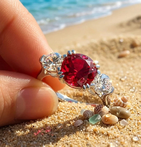 Round cut natural ruby - cut,