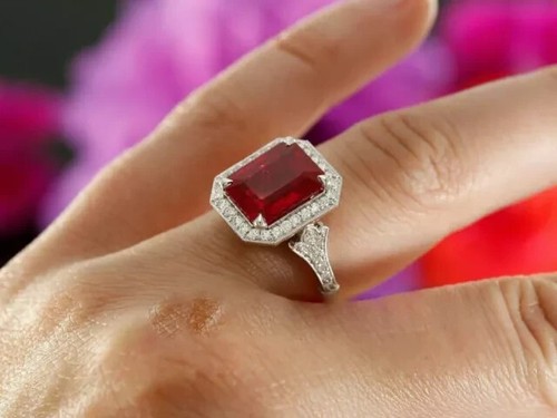 2ct emerald cut lab created - emerald,