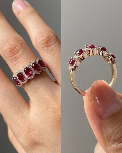 3ct oval lab created ruby - ruby, &