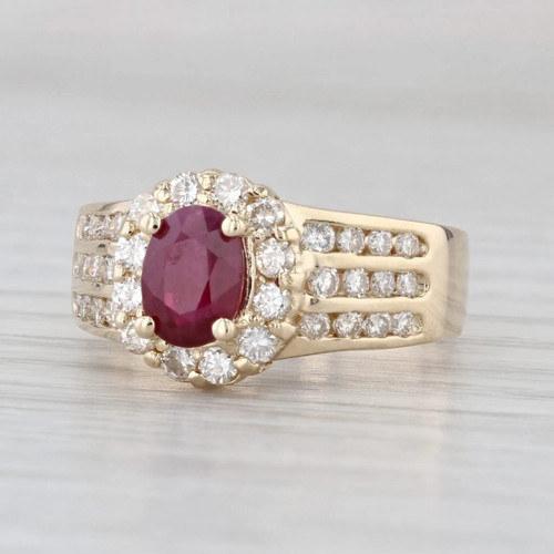 77ctw ruby diamond - halo, ring