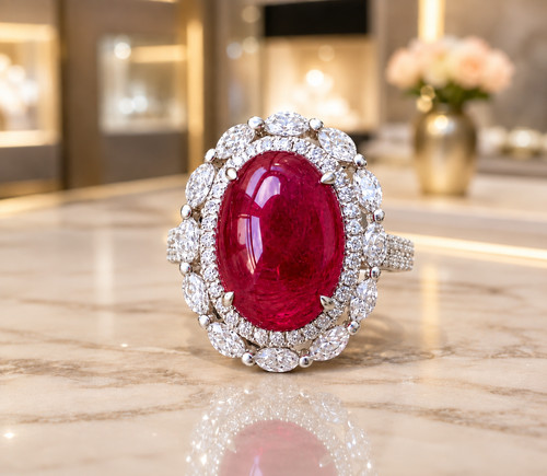 Oval cut natural - cut, ruby