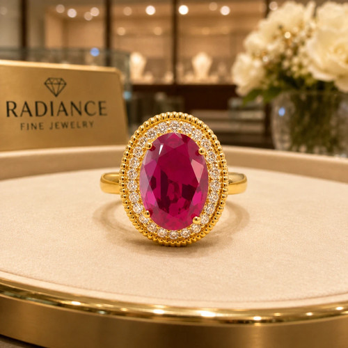 Oval cut natural - natural, ruby